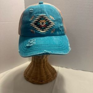 CC Collection Western Style Ladies Baseball Hat Turquoise